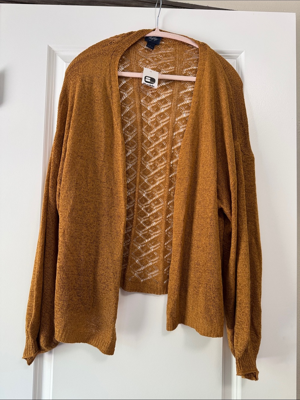 Daytrip Open-Front Cardigan in Mustard Brown